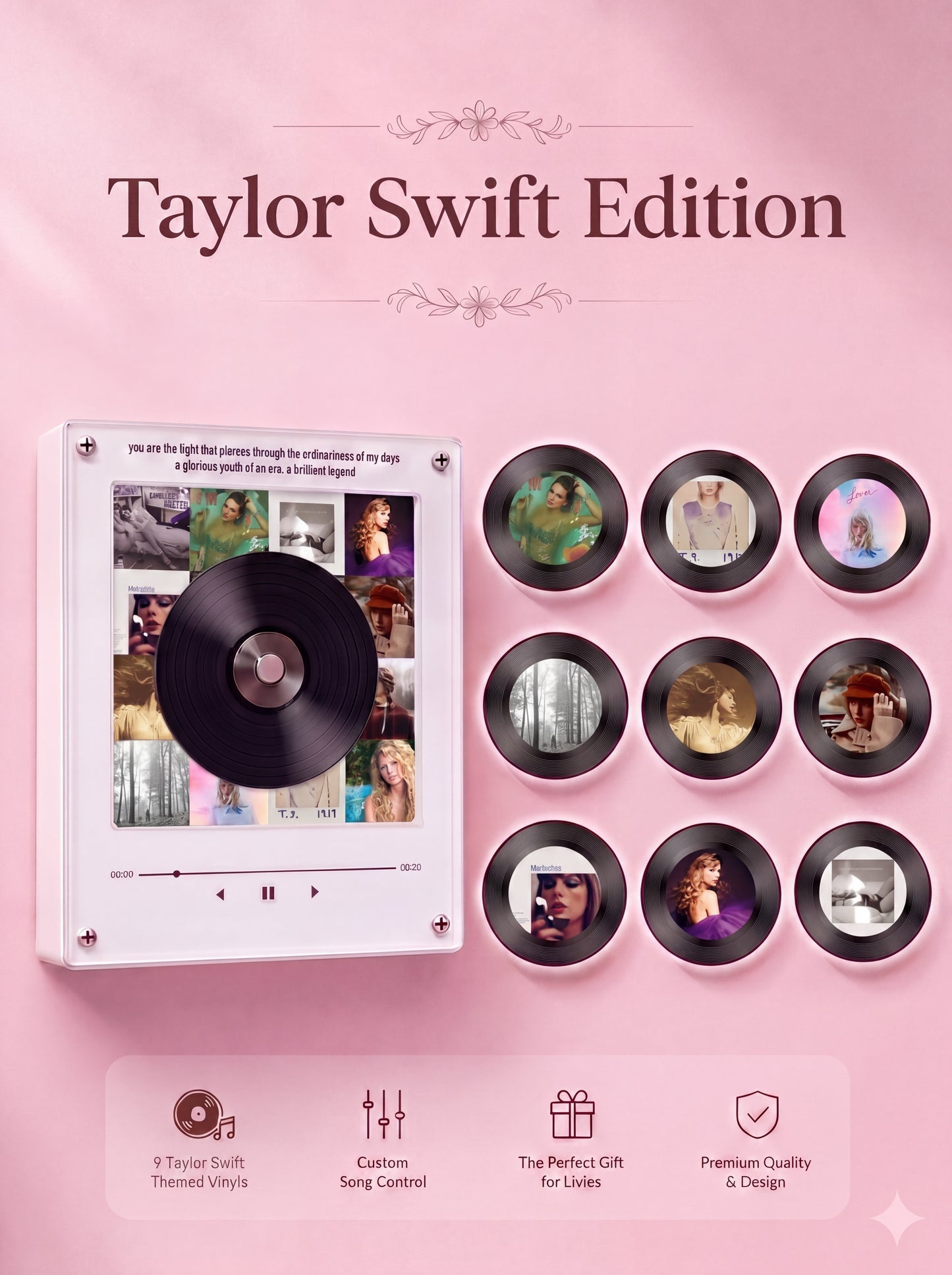 IdolVinyl™️ - Minirreproductor de vinilos magnético